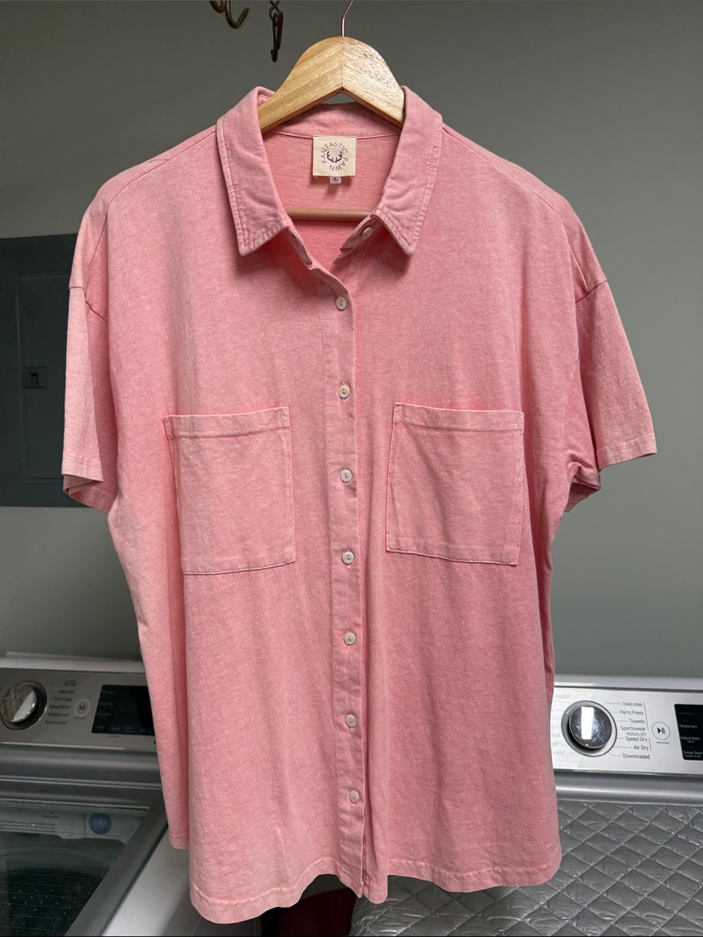 Fantastic Fawn Dusty Pink Short-Sleeve Button-Down Shirt